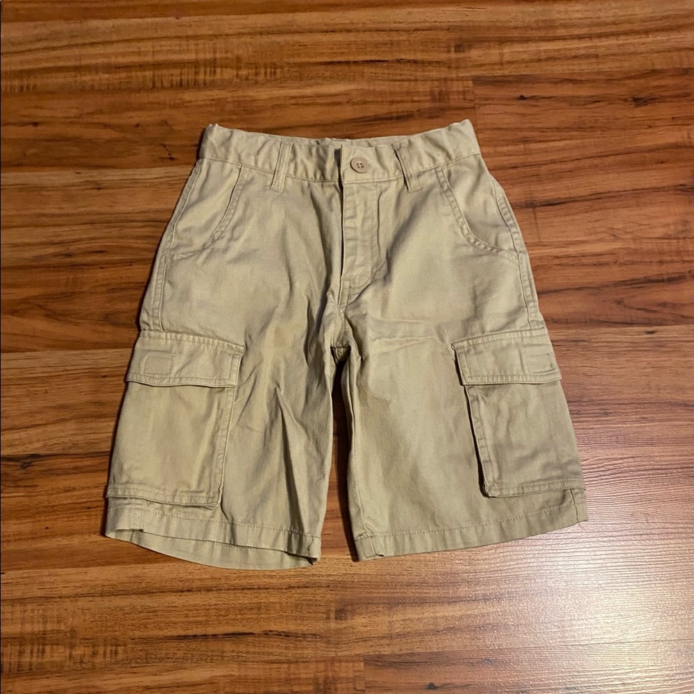 Highland Outfitters Boys Khaki Cotton Cargo Shorts Size 8